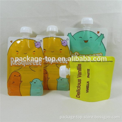 Food grade baby pouch/ liquid packaging bag/plastic food packaging bag